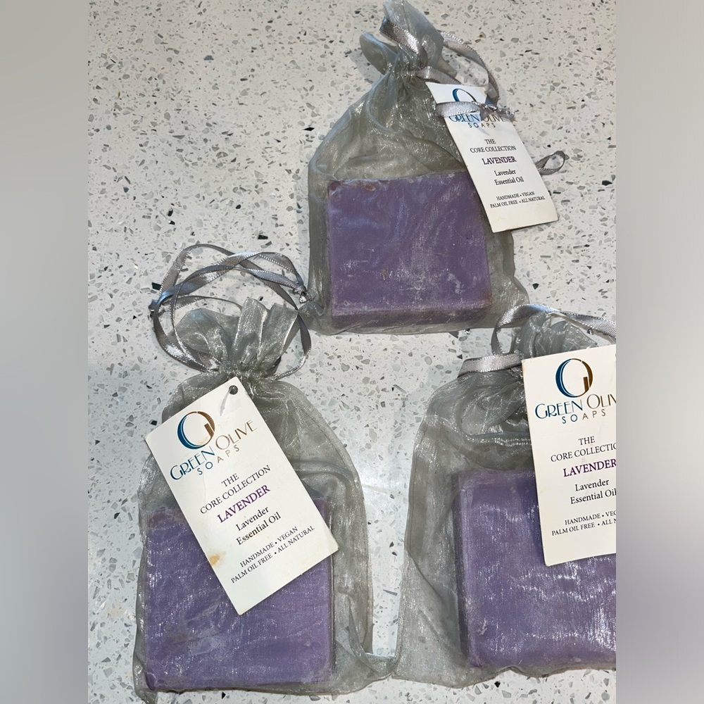 GREEN OLIVE SOAPS THE CORE COLLECTION LAVENDER Essential Oil Set of 3